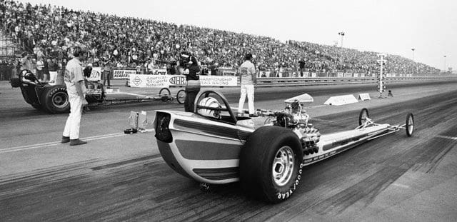 Rick Ramsey powered his California Charger to the Top Fuel victory at the NHRA Supernationals inaugural in 1970.