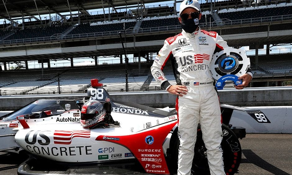 Marco Andretti says he hopes the so-called "Andretti Curse" doesn't apply to August. The Indianapolis 500 was postponed from May to August 23. (Photo courtesy of the Indianapolis Motor Speedway)